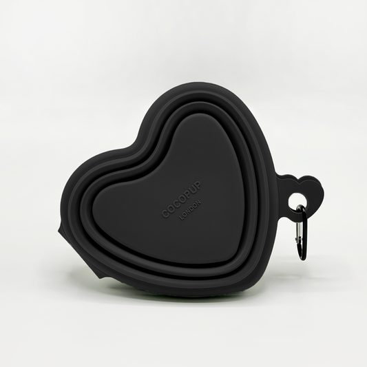 Cocopup London - Heart Collapsible Bowl - Black