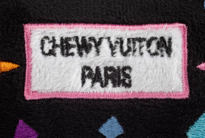 Haute Diggity Dog - Black Monogram Chewy Vuiton Bone Squeaker Dog Toy: XL
