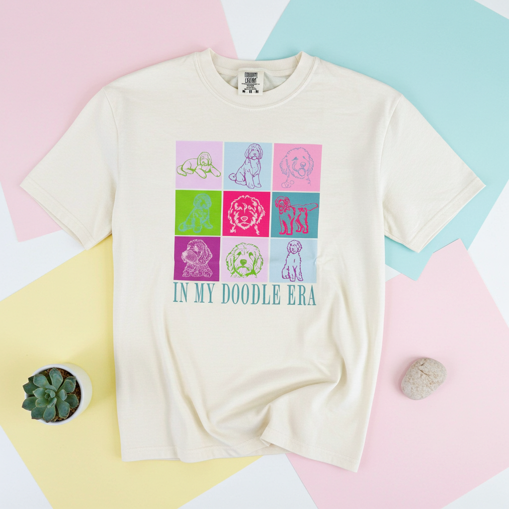 In My doodle Era Block Tee: IVORY / MD
