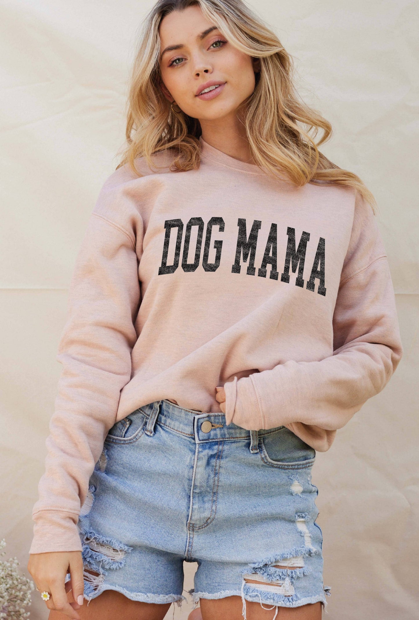 OAT COLLECTIVE - DOG MAMA Graphic Sweatshirt: BLACK / L