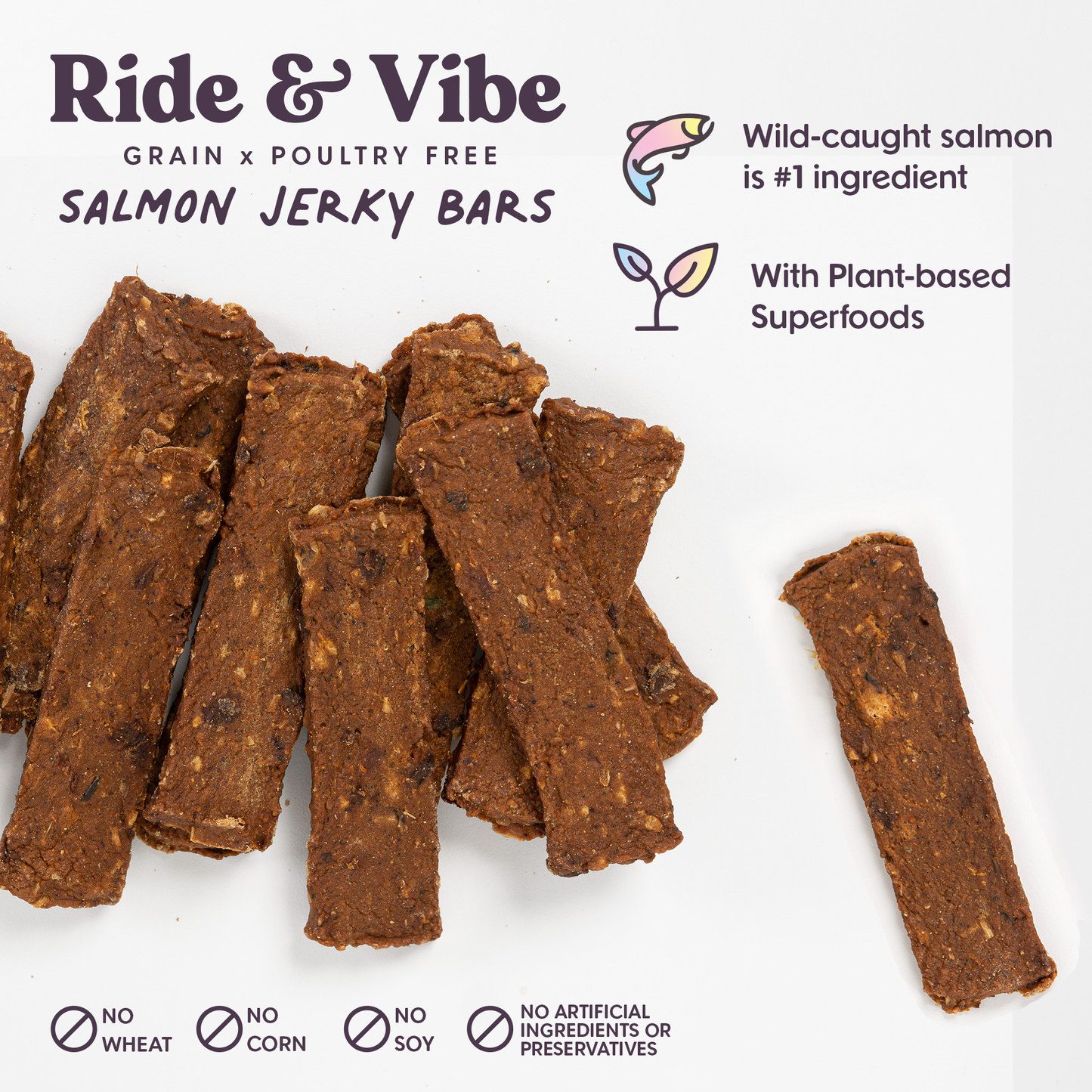 Bundle x Joy - Ride & Vibe Wild-Caught Salmon Jerky Bars for Dogs 5oz: 5oz