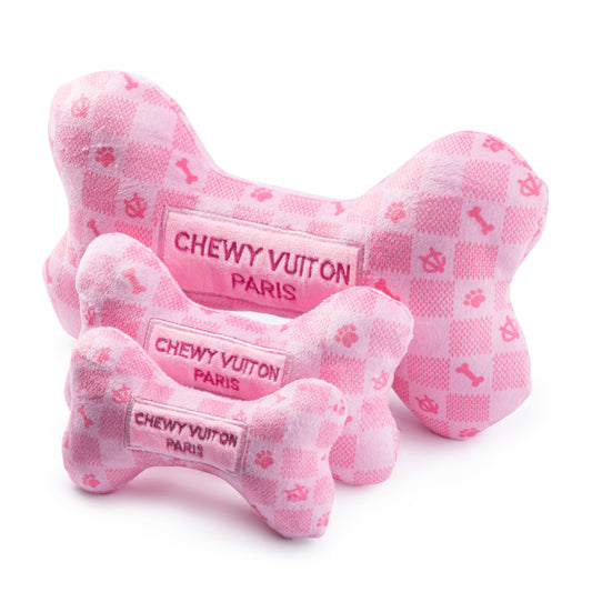 Haute Diggity Dog - Pink Checker Chewy Vuiton Bone by Haute Diggity Dog: Small