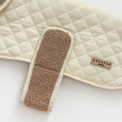 Cocopup London - LUXE Quilted Dog Coat - Creamy Chai: Medium