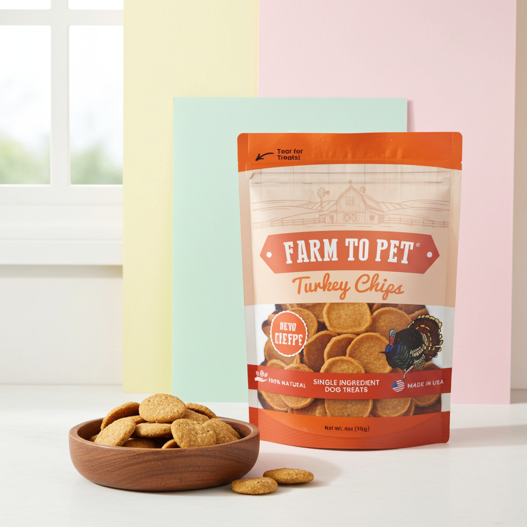 Farm to Pet - Turkey Chips Dog Treats: 4oz