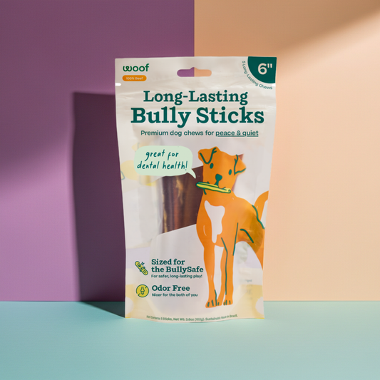 Woof - BullySafe Chews - BullySticks: Beef / 6-inch 5 pack