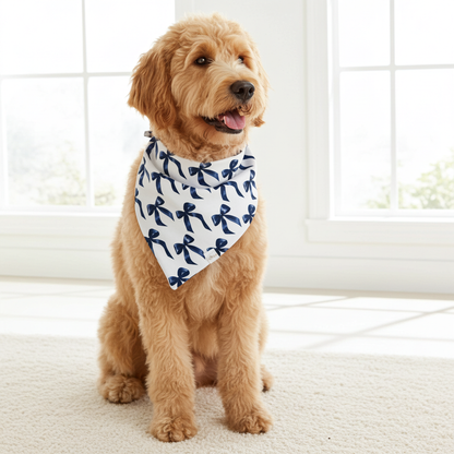 Black Bows Wrinkle Resistant Bandana: Medium/large