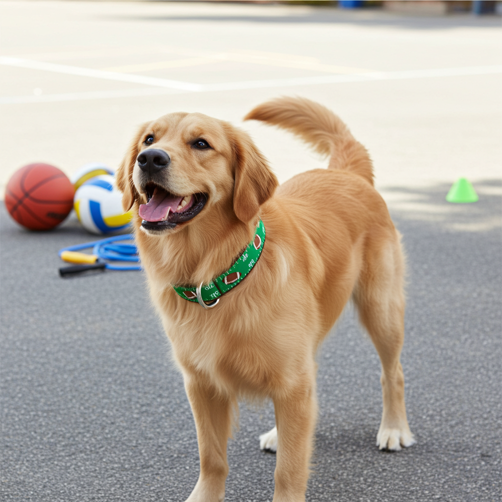 Football Field Collar: Green / Medium