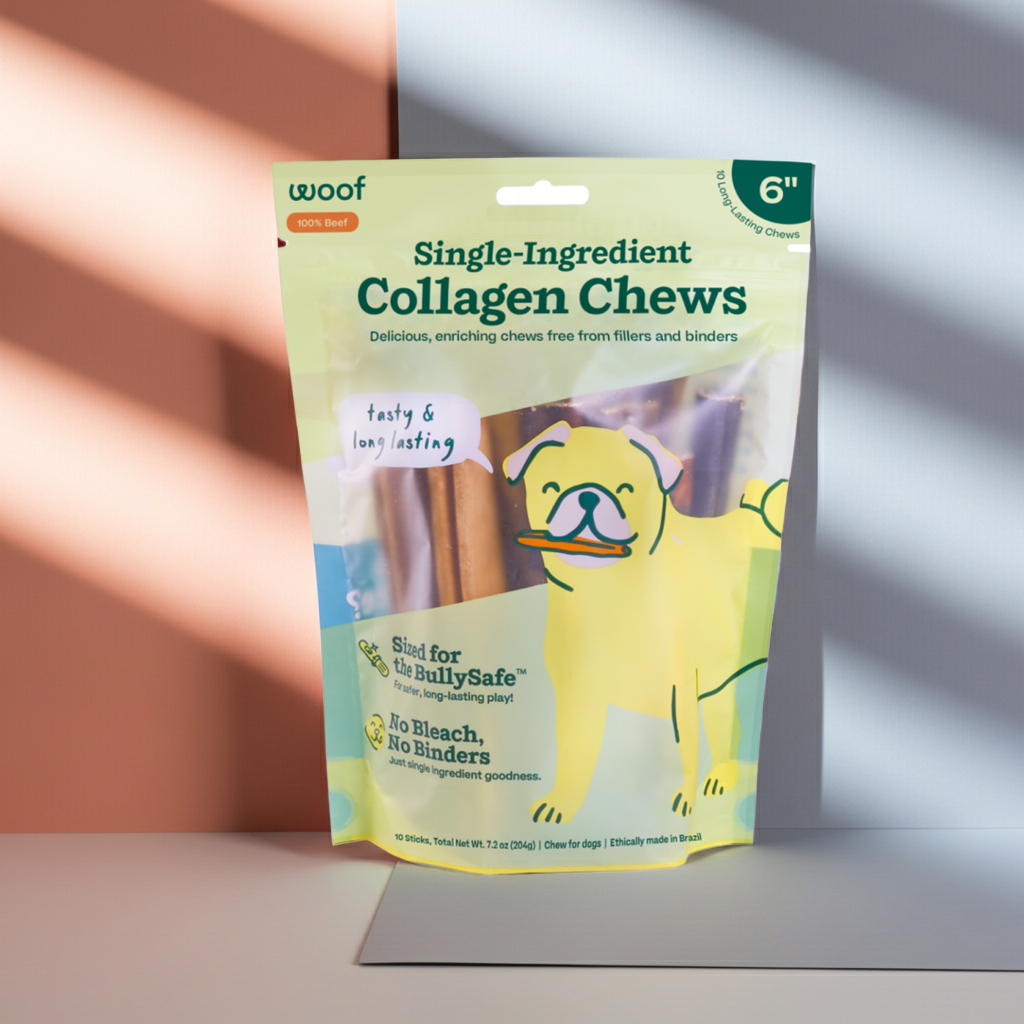 Woof - BullySafe Chews - Pure Collagen: Beef / 6-inch 10 pack