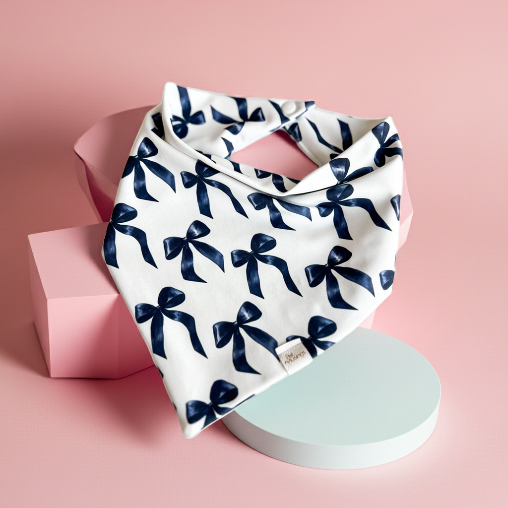 Black Bows Wrinkle Resistant Bandana: Small