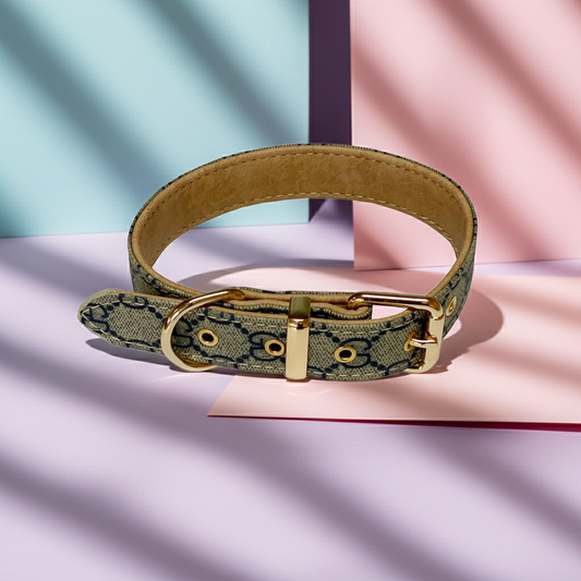 Poochi Blue Luxury Dog Collar: Small