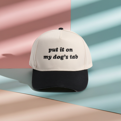 Put It On My Dog's Tab Two Tone Cap: Black