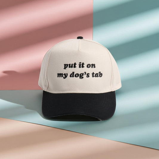 Put It On My Dog's Tab Two Tone Cap: Black