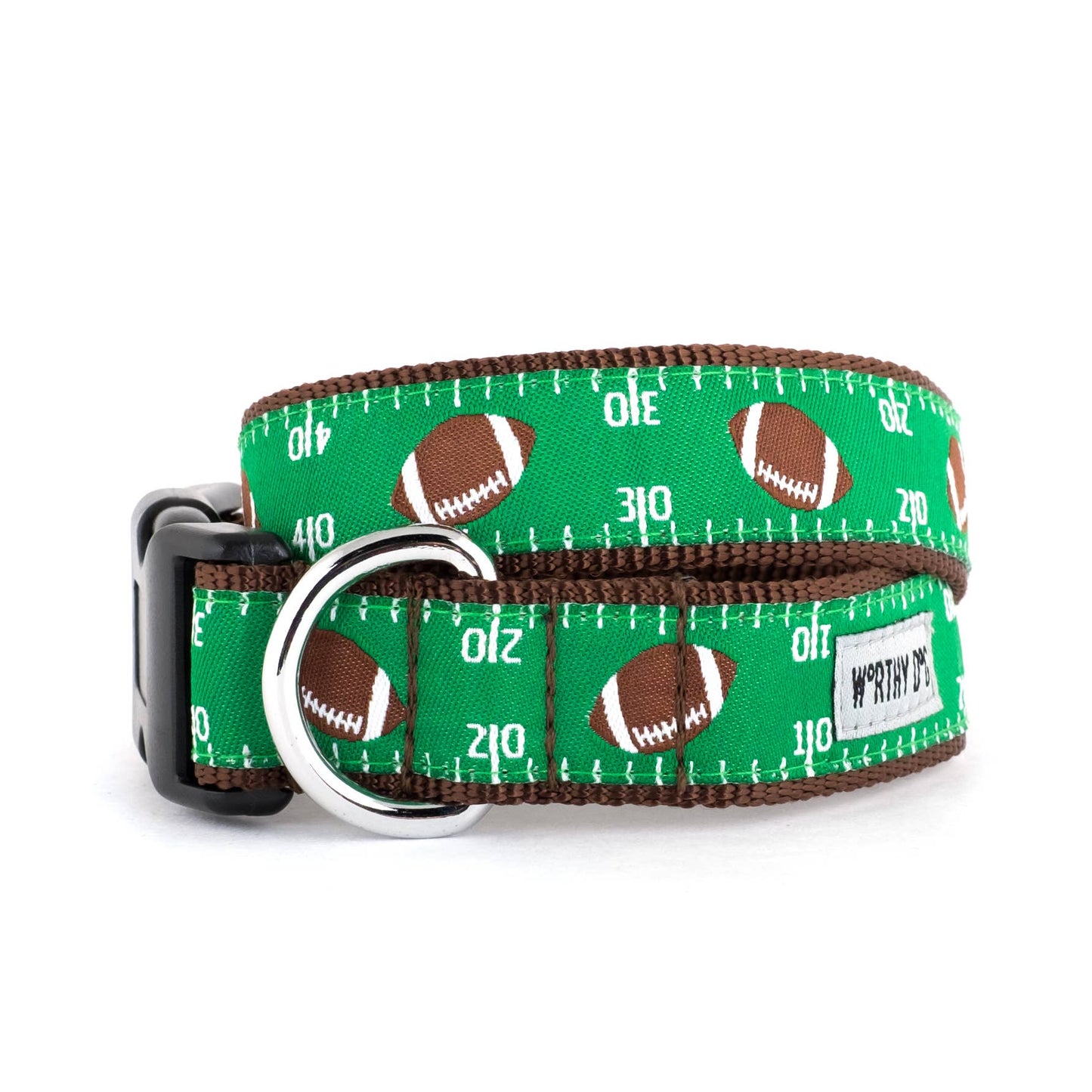 The Worthy Dog - Football Field Collar: Green / Small