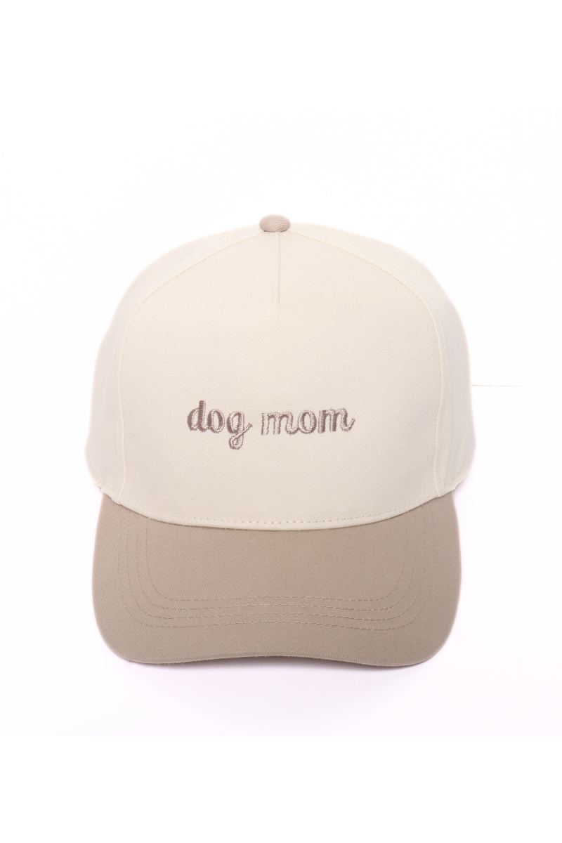 David And Young - DOG MOM embroidery in Two Tone Baseball Cap: Green