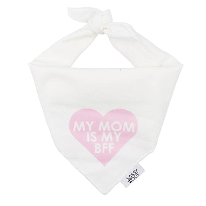SASSY WOOF - Dog Bandana - My Mom is my BFF (PINK): Pink / Large