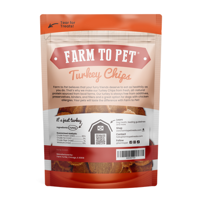 Farm to Pet - Turkey Chips Dog Treats: 4oz