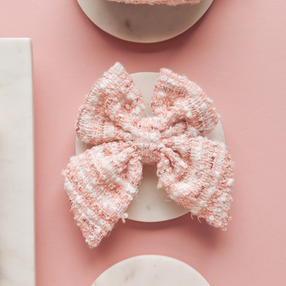 Cocopup London - Pink Textured Tweed Sailor Bow Tie