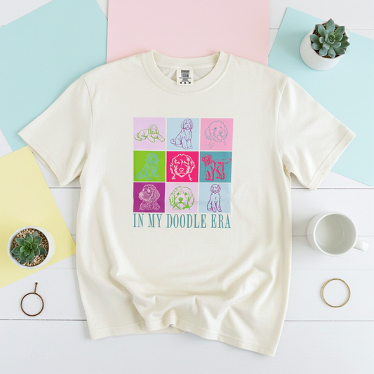 In My doodle Era Block Tee: IVORY / L