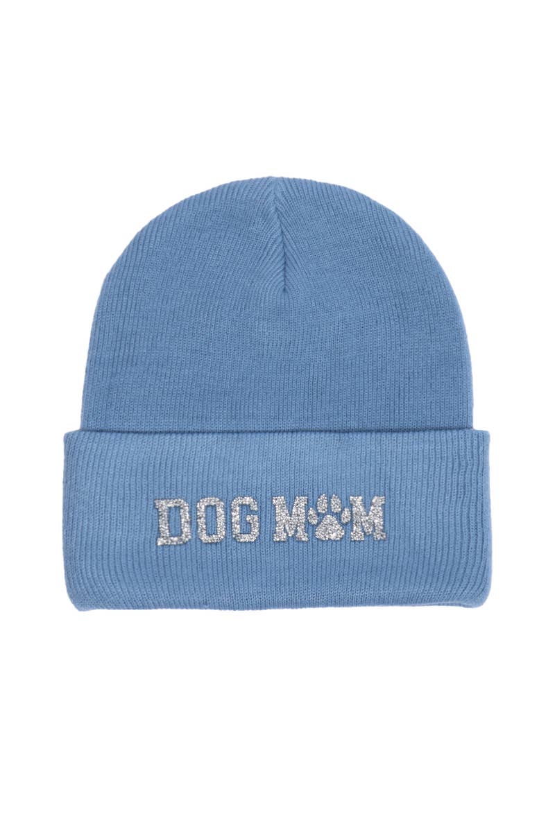 David And Young - Bling Dog Mom Patch Beanie: Black