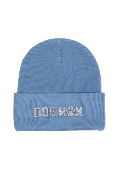 David And Young - Bling Dog Mom Patch Beanie: Black