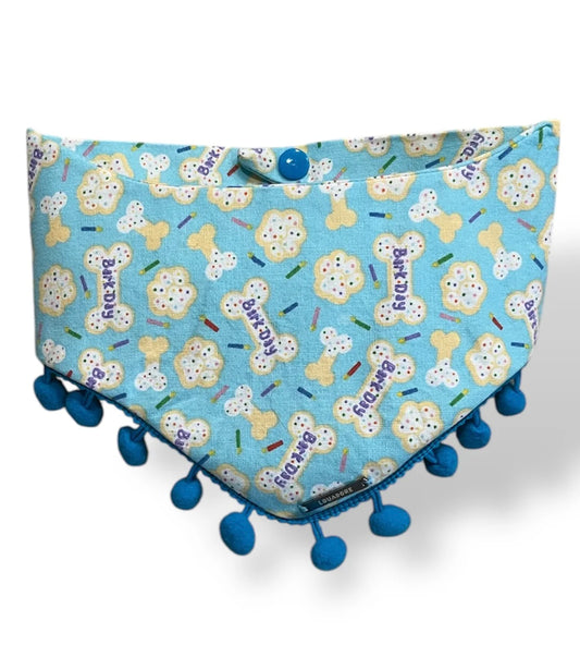 Happy Barkday Dog Bandana- Blue