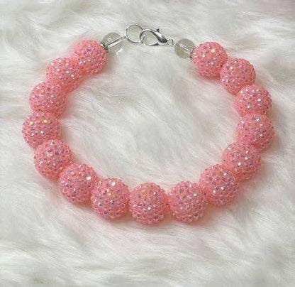 My Trendy Little Pup - RHINESTONE BABY PINK DOG NECKLACE: 11 inches