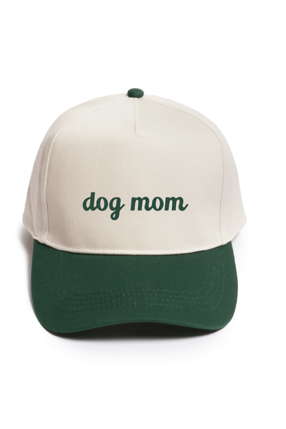 David And Young - DOG MOM embroidery in Two Tone Baseball Cap: Green