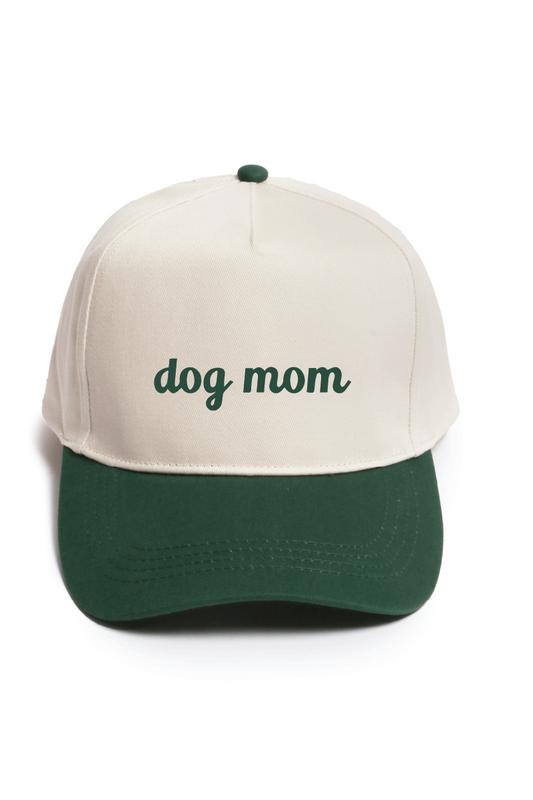 David And Young - DOG MOM embroidery in Two Tone Baseball Cap: Green