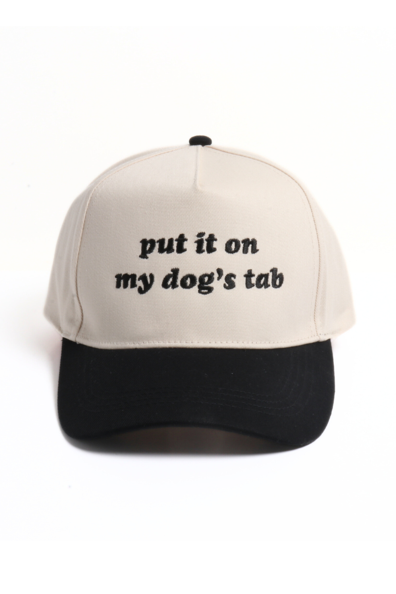 David And Young - Put It On My Dog's Tab Embroidery 5 Panel Two Tone Cap: Black