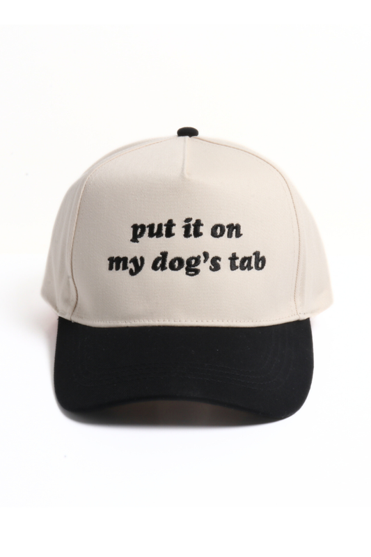 David And Young - Put It On My Dog's Tab Embroidery 5 Panel Two Tone Cap: Black