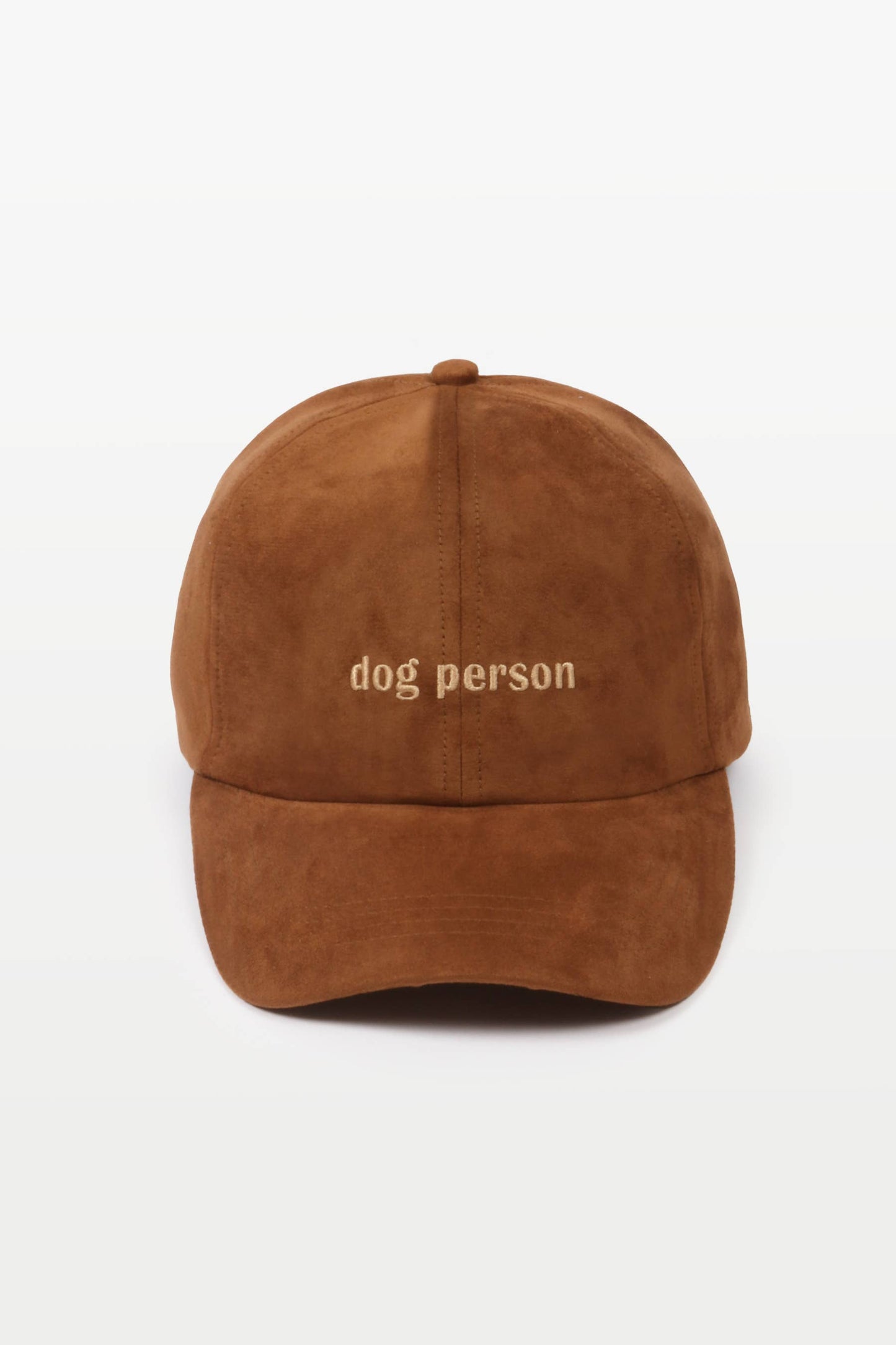 David And Young - DOG PERSON Embroidery in Suede Fall Winter Baseball Cap: Black