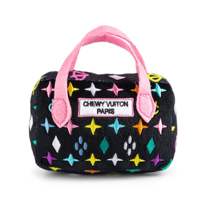 Haute Diggity Dog - Black Monogram Chewy Vuiton Handbag Squeaker Dog Toy: Large