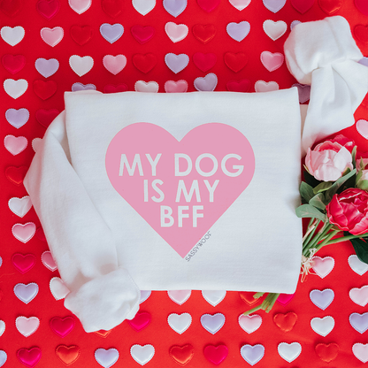 SASSY WOOF - Crewneck Sweatshirt - My Dog is my BFF (PINK): Pink / L