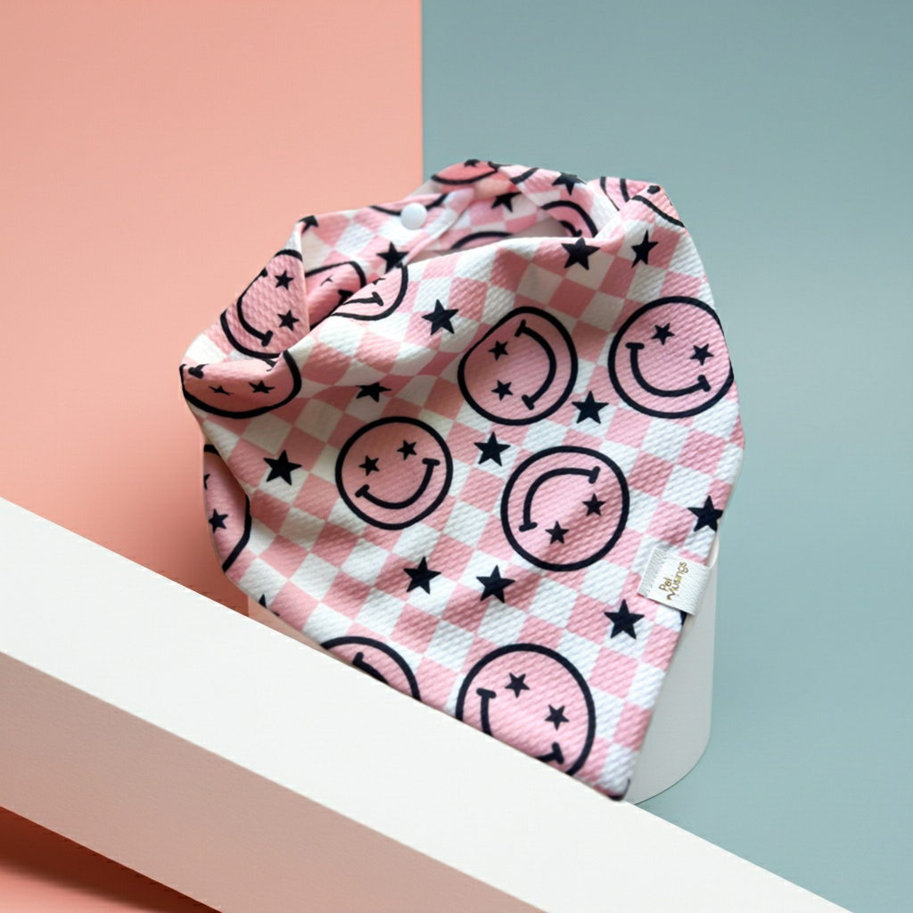 Choose Happy Pink Wrinkle Resistant Bandana: Small