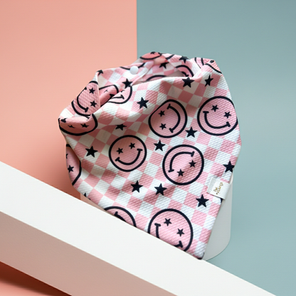 Choose Happy Pink Wrinkle Resistant Bandana: Small
