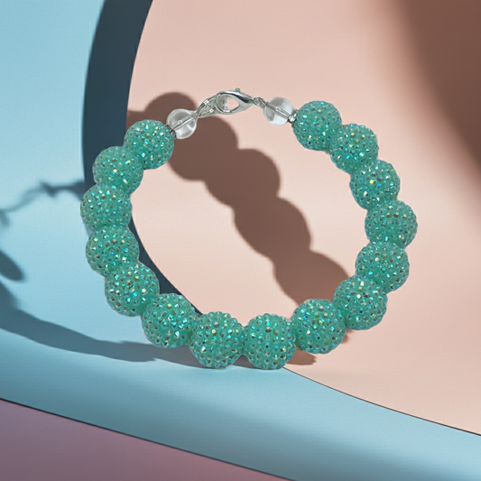 RHINESTONE WAG N' TEAL DOG NECKLACE: 12 inches