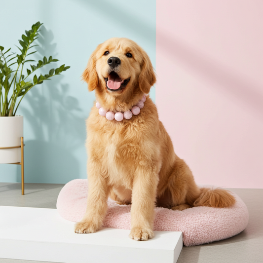 POWDER PINK DOG NECKLACE: 13 inches